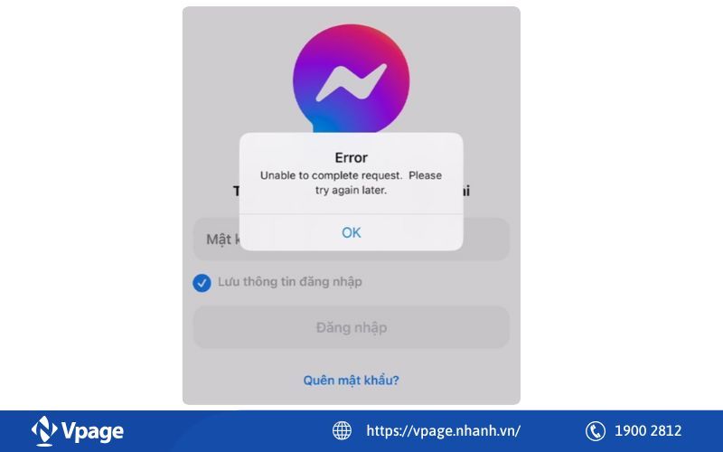 Không thể đăng nhập vào Messenger